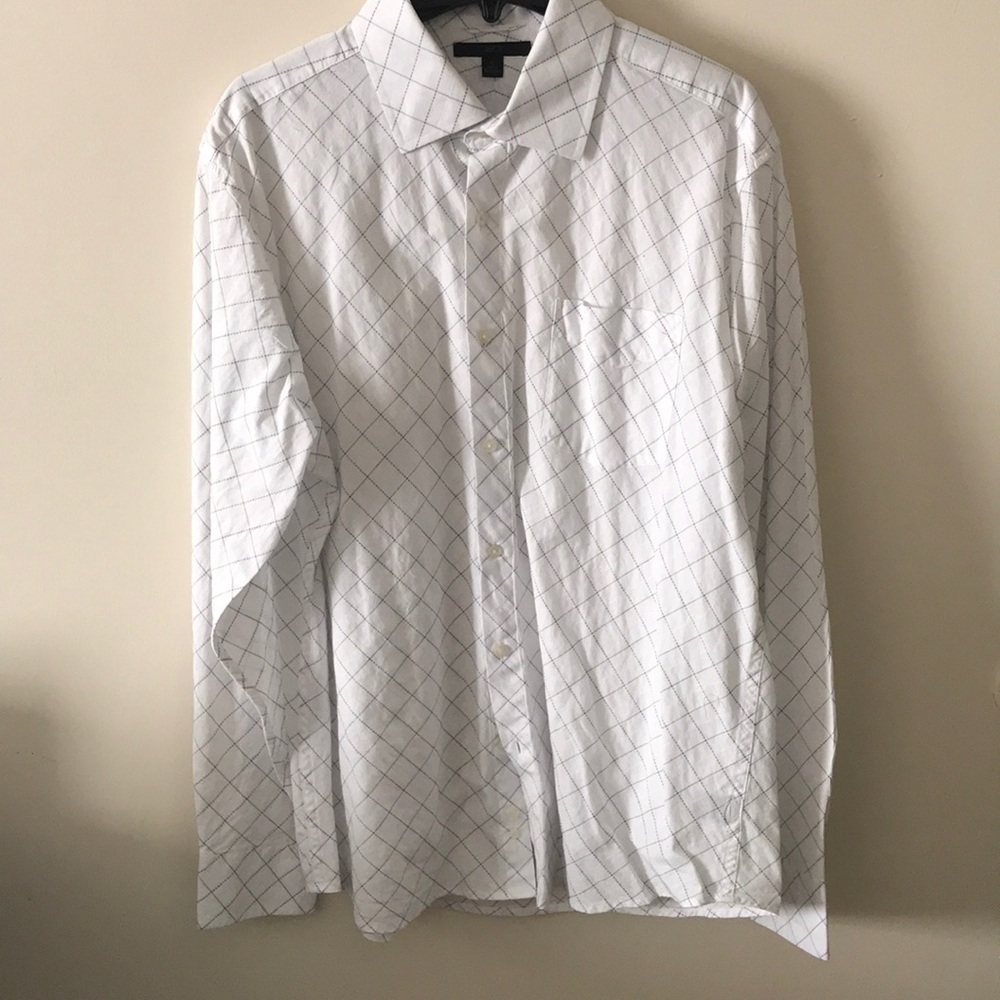 APT. 9 white dress shirt with blue squares